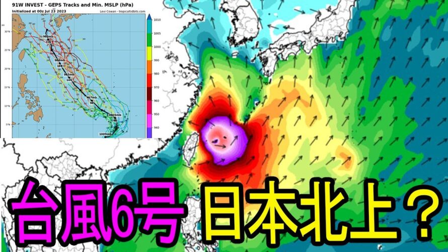 台風6号日本九州上陸予告（欧州中期予報センター）