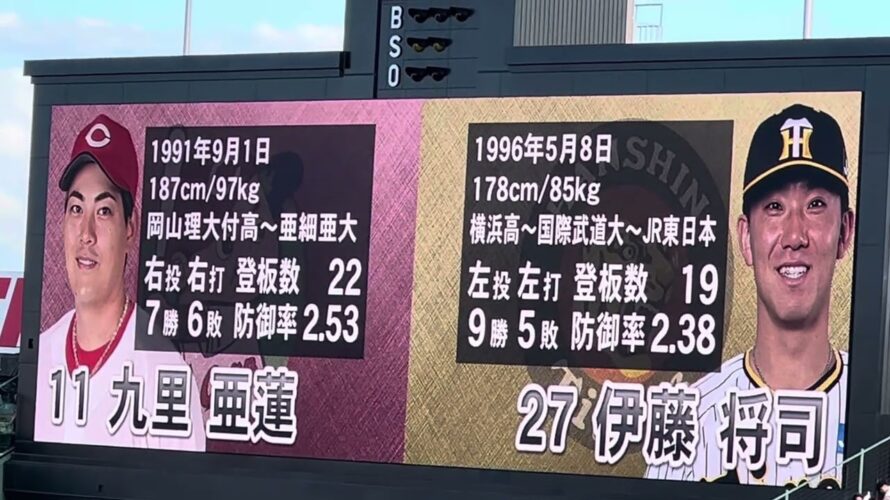 明日の予告先発発表〜他球場の経過23.9.9. 阪神甲子園球場