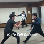 中国武術教室 ナイフ護身術練習